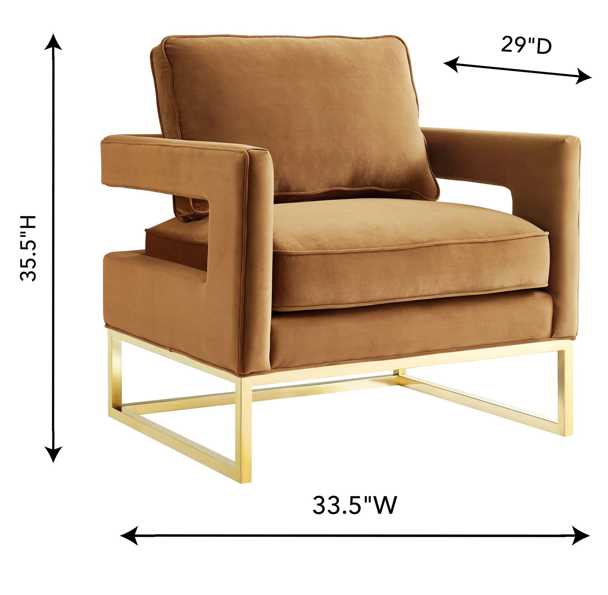 Avery Performance Velvet Accent Chair - Cognac - Image 6