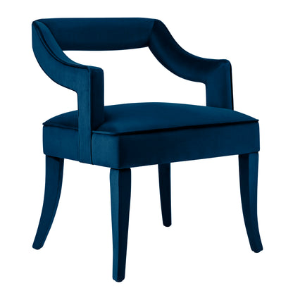 Tiffany Performance Velvet Dining Chair - Navy - Image 1