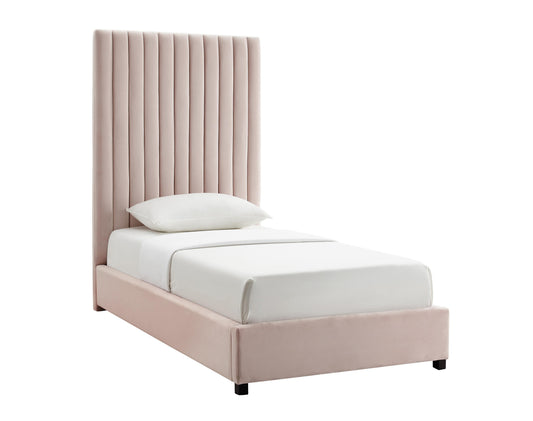TEST Arabelle Performance Velvet Blush Bed - Queen - Image 1
