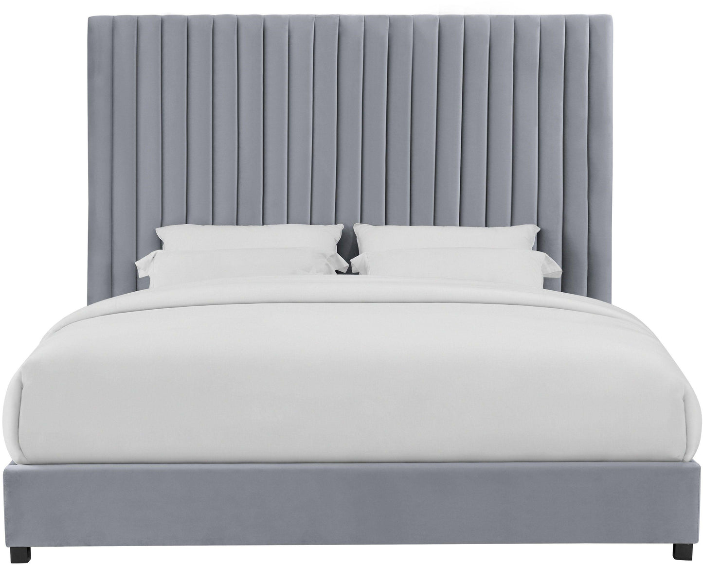 TEST Arabelle Performance Velvet Grey Bed - King - Image 3