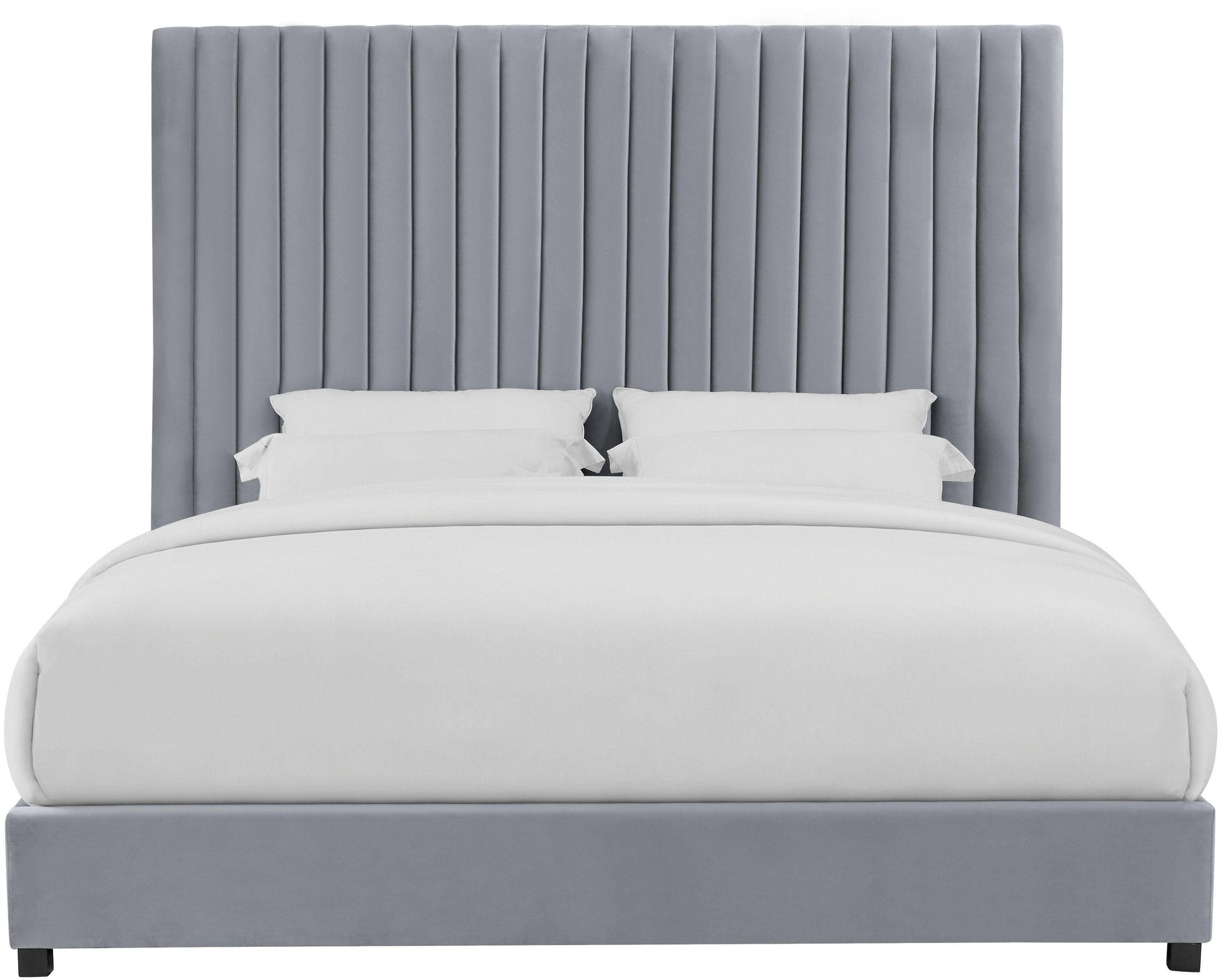 TEST Arabelle Performance Velvet Grey Bed - King - Image 3