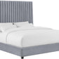 TEST Arabelle Performance Velvet Grey Bed - Queen - Image 1