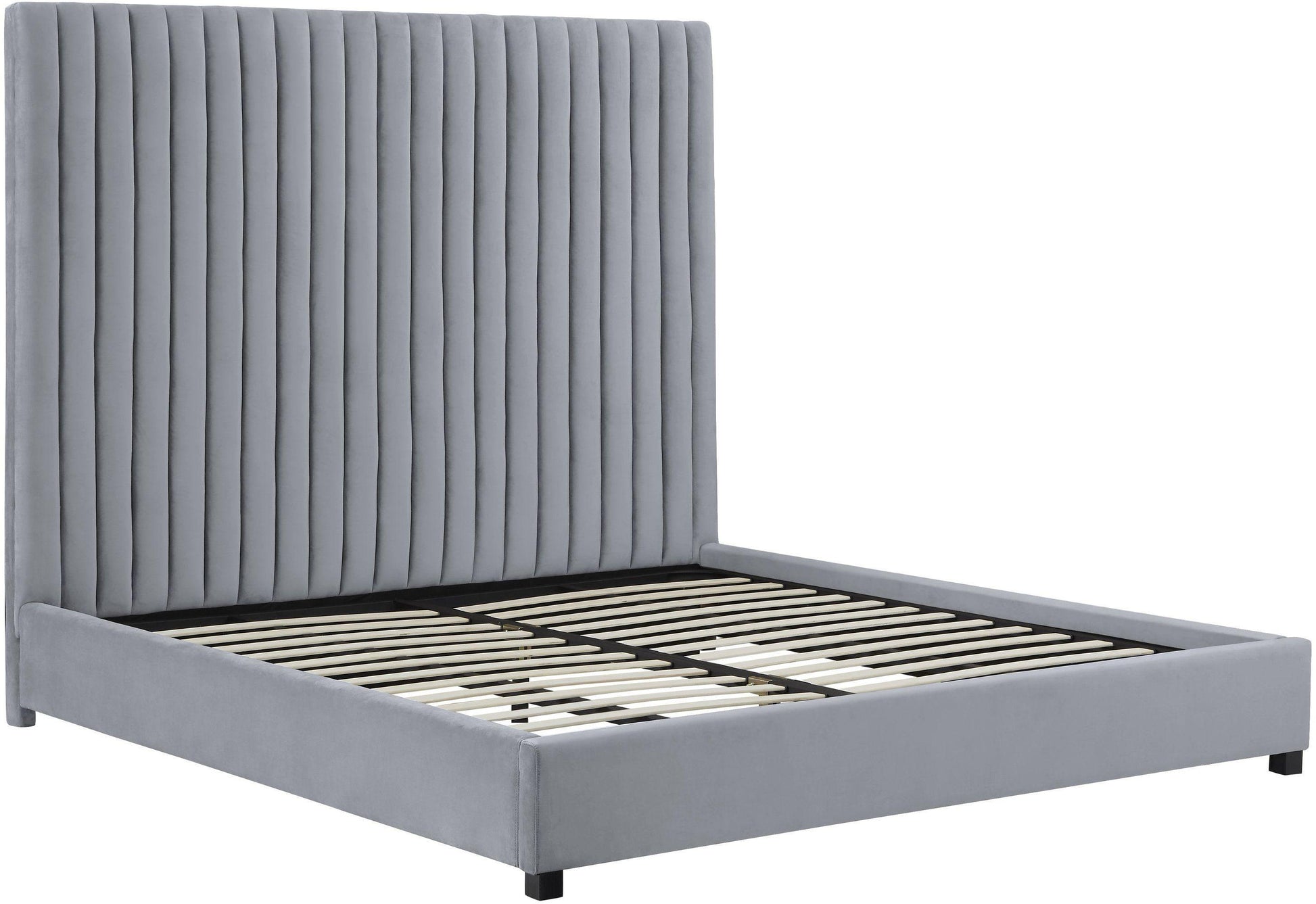 TEST Arabelle Performance Velvet Grey Bed - Queen - Image 5