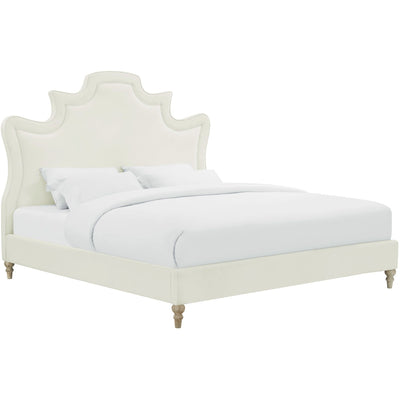Serenity Cream Velvet Bed