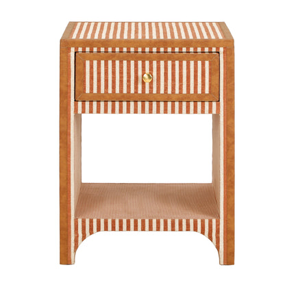 Kora 18" Cotton Jute 1-Drawer Contract-Grade Nightstand - Terracotta - Image 1