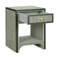 Kora 18" Cotton Jute 1-Drawer Contract-Grade Nightstand - Green Stripes - Image 5