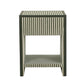 Kora 18" Cotton Jute 1-Drawer Contract-Grade Nightstand - Green Stripes - Image 2