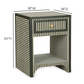 Kora 18" Cotton Jute 1-Drawer Contract-Grade Nightstand - Green Stripes - Image 7