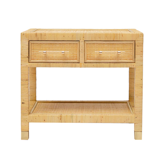 Amara 25" Natural Rattan Nightstand - Image 1