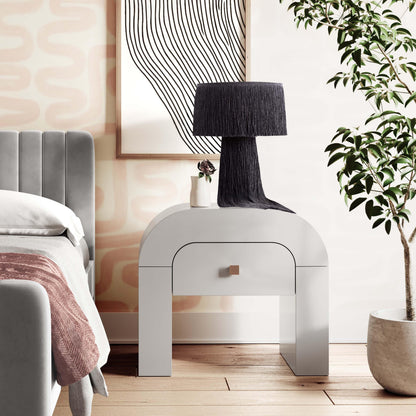 Hump 26" Arched Nightstand With Drawer - White - Image 1