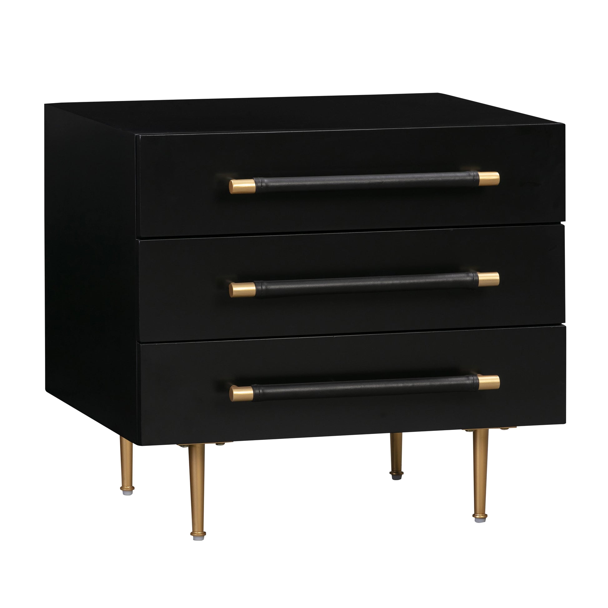 Trident 28" 3-Drawer Nightstand - Black - Image 1