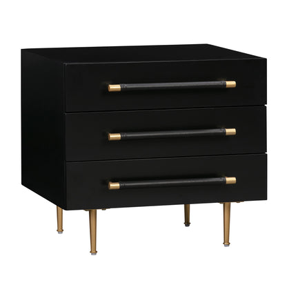 Trident 28" 3-Drawer Nightstand - Black - Image 1