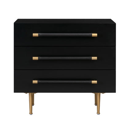 Trident 28" 3-Drawer Nightstand - Black - Image 2