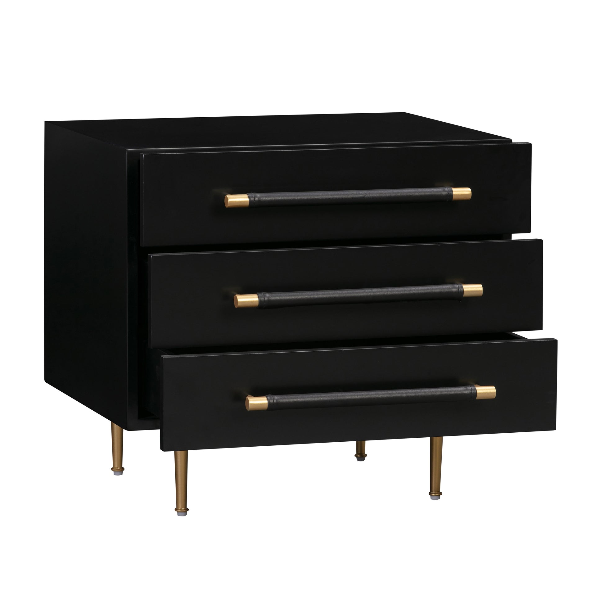 Trident 28" 3-Drawer Nightstand - Black - Image 6