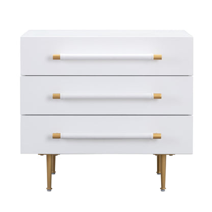Trident 28" 3-Drawer Nightstand - White - Image 2