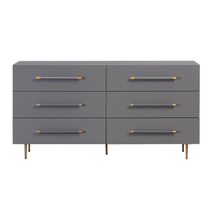 Trident 62" 6-Drawer Dresser - Grey - Image 1
