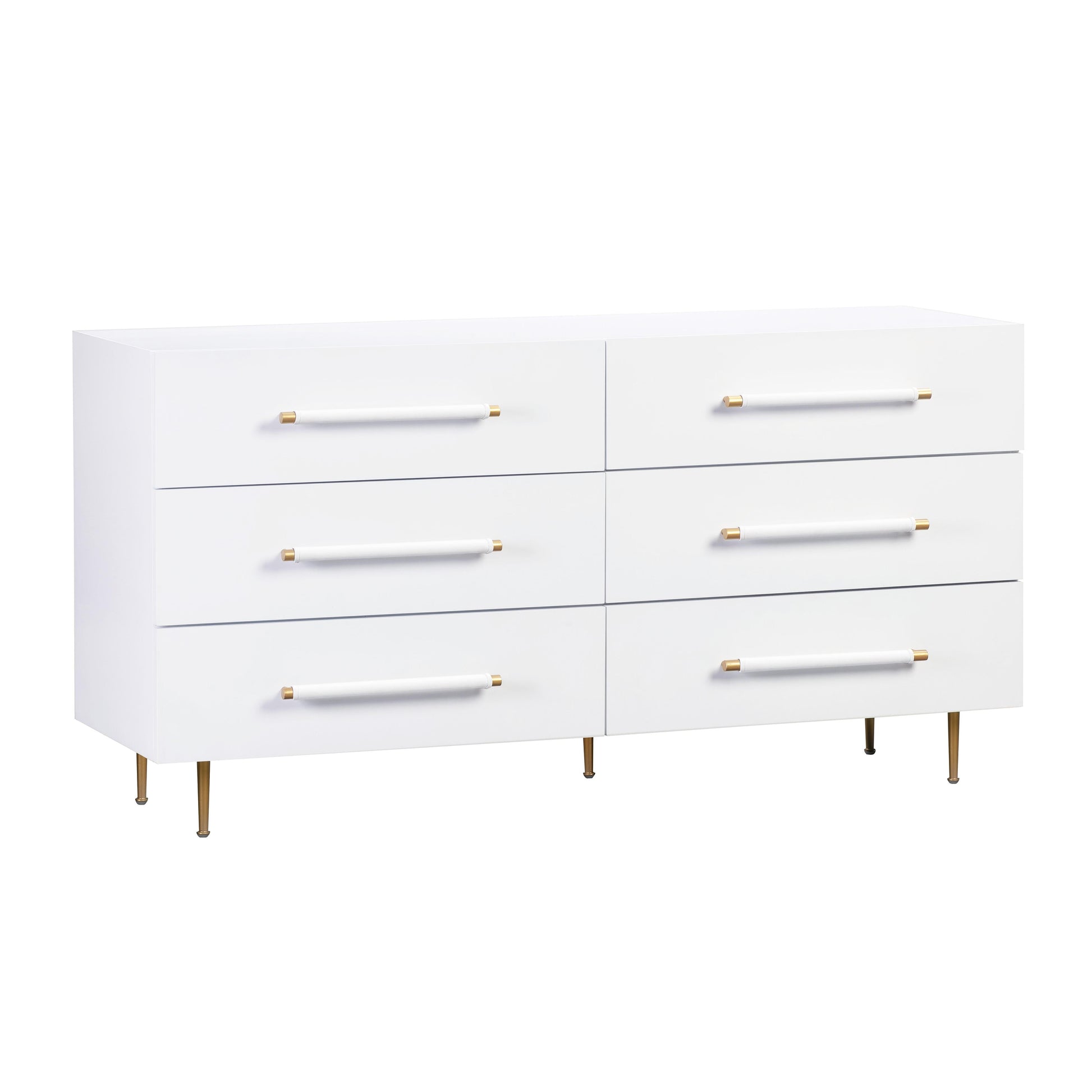 Trident 62" 6-Drawer Dresser - White - Image 1