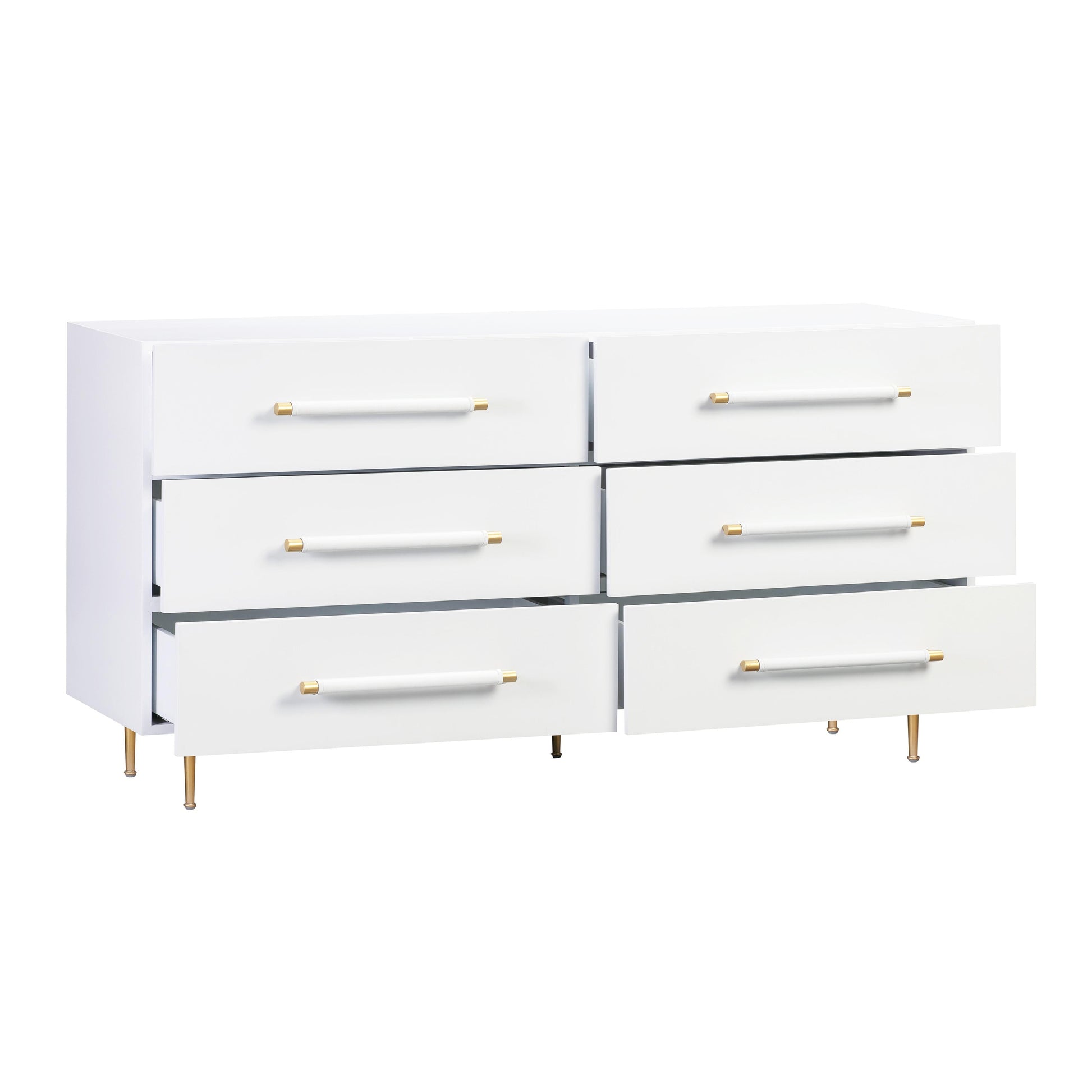 Trident 62" 6-Drawer Dresser - White - Image 5