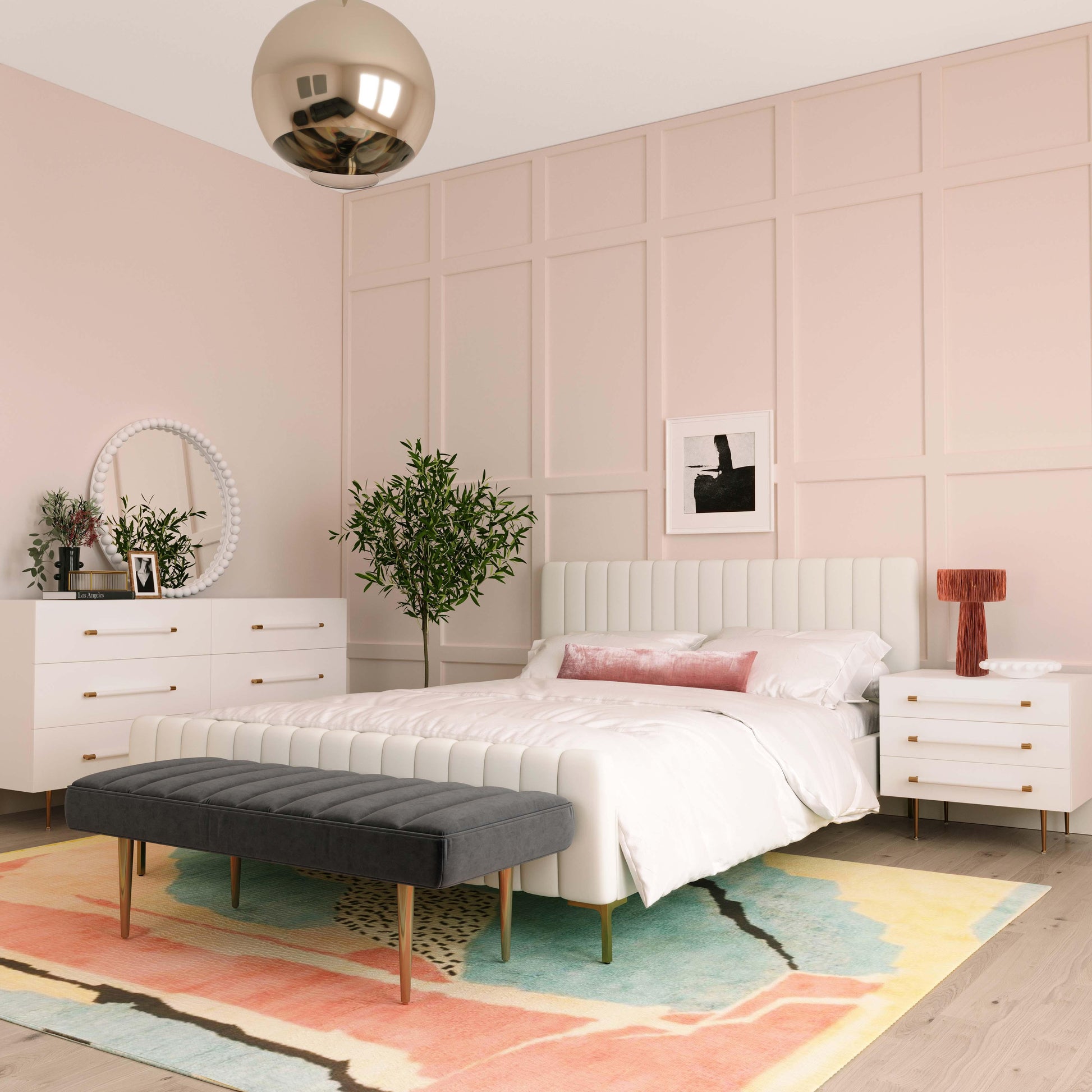 Trident 62" 6-Drawer Dresser - White - Image 2