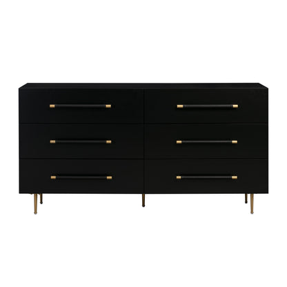 Trident 62" 6-Drawer Dresser - Black - Image 2
