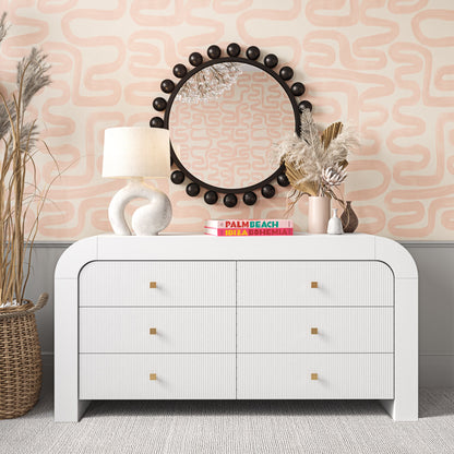Hump 62" Arched 6-Drawer Dresser - White - Image 1
