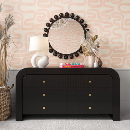 Hump 62" Arched 6-Drawer Dresser - Black - Image 1