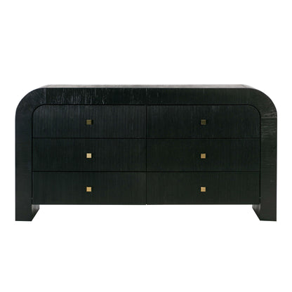 Hump 62" Arched 6-Drawer Dresser - Black - Image 1