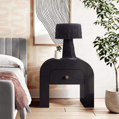 Hump 26" Arched Nightstand With Drawer - Black - Image 1