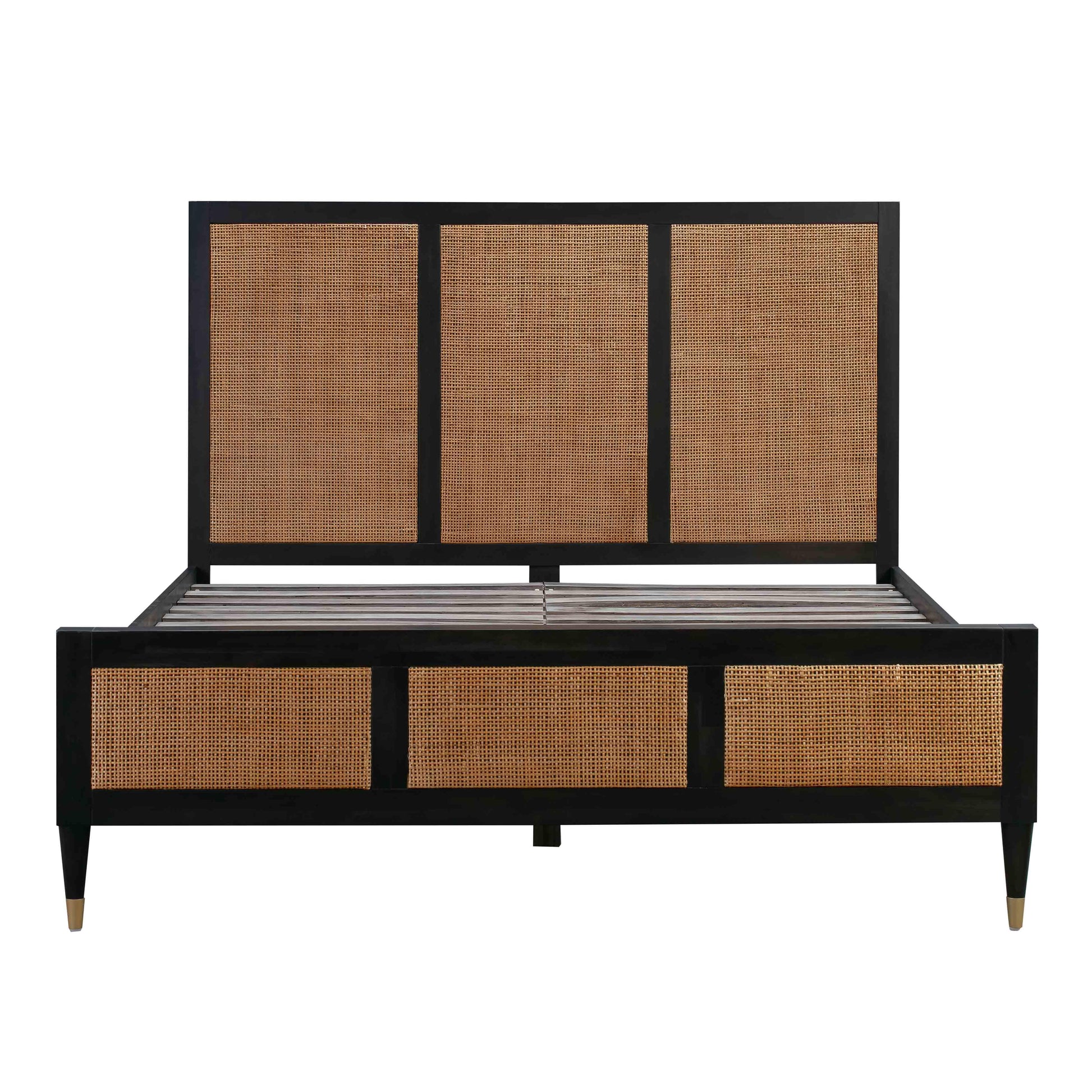 Sierra Wood & Rattan Bed - Black / King - Image 6