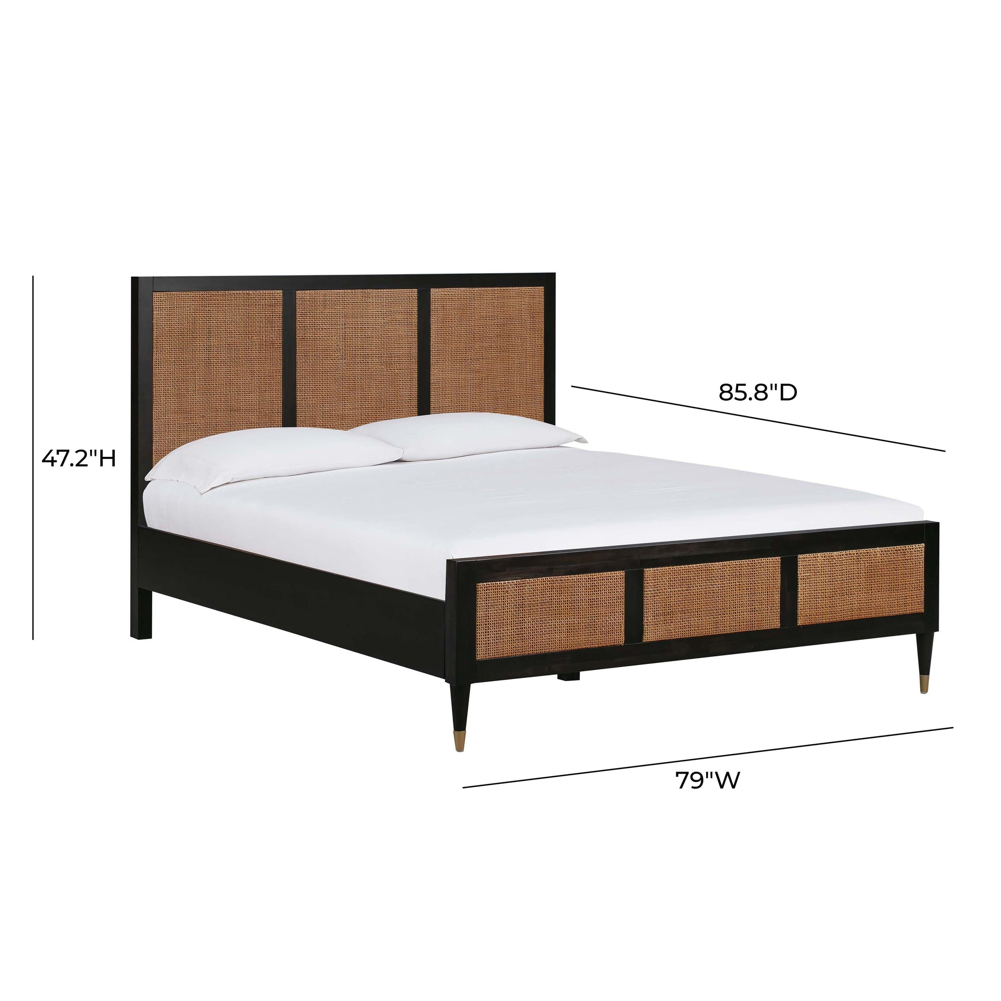 Sierra Wood & Rattan Bed - Black / King - Image 8