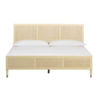 Sierra Wood & Rattan Bed - Buttermilk / Queen - Image 1