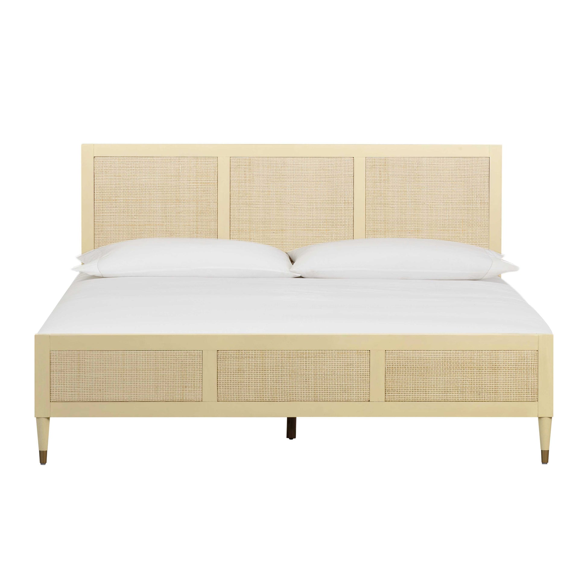 Sierra Wood & Rattan Bed - Buttermilk / King - Image 1