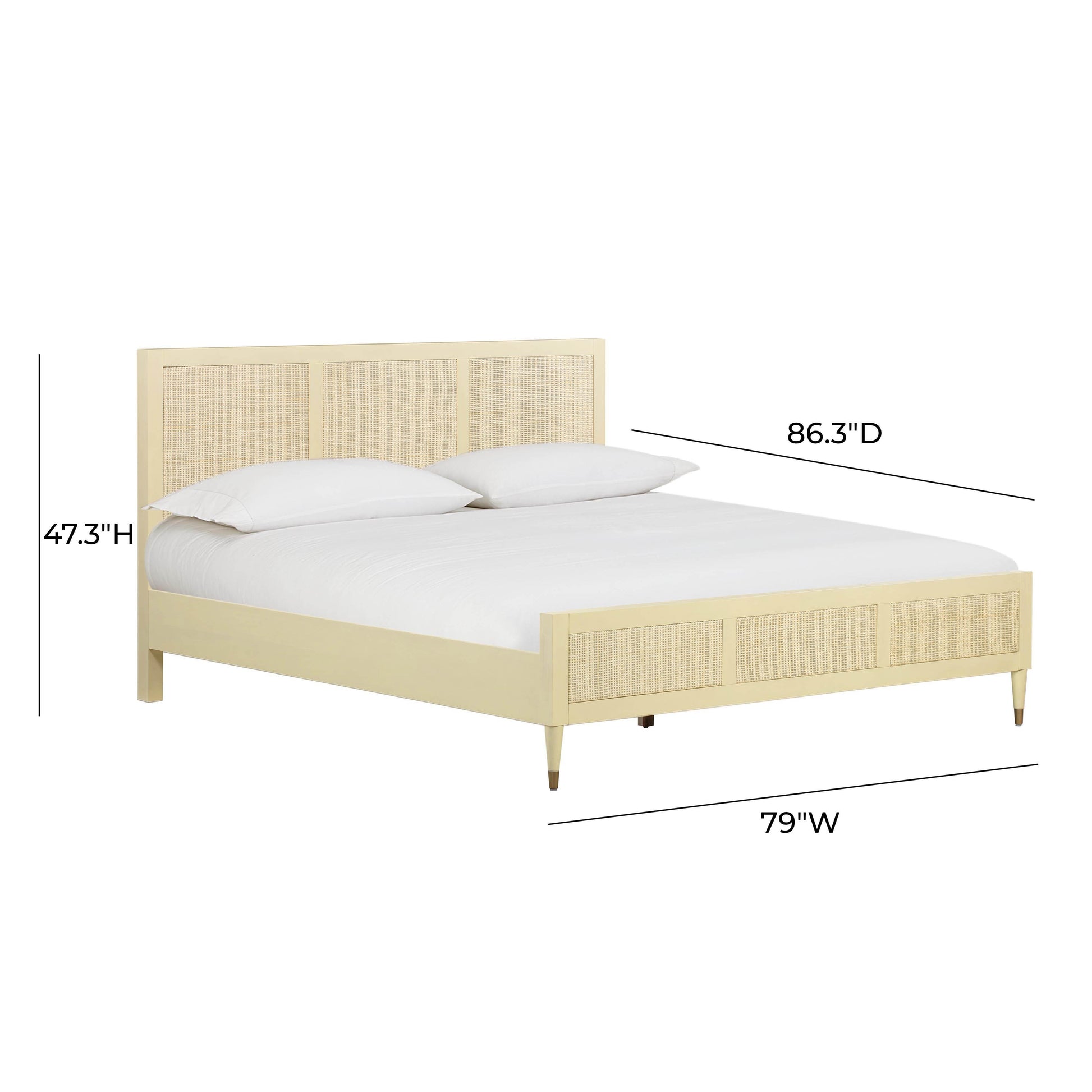 Sierra Wood & Rattan Bed - Buttermilk / King - Image 8