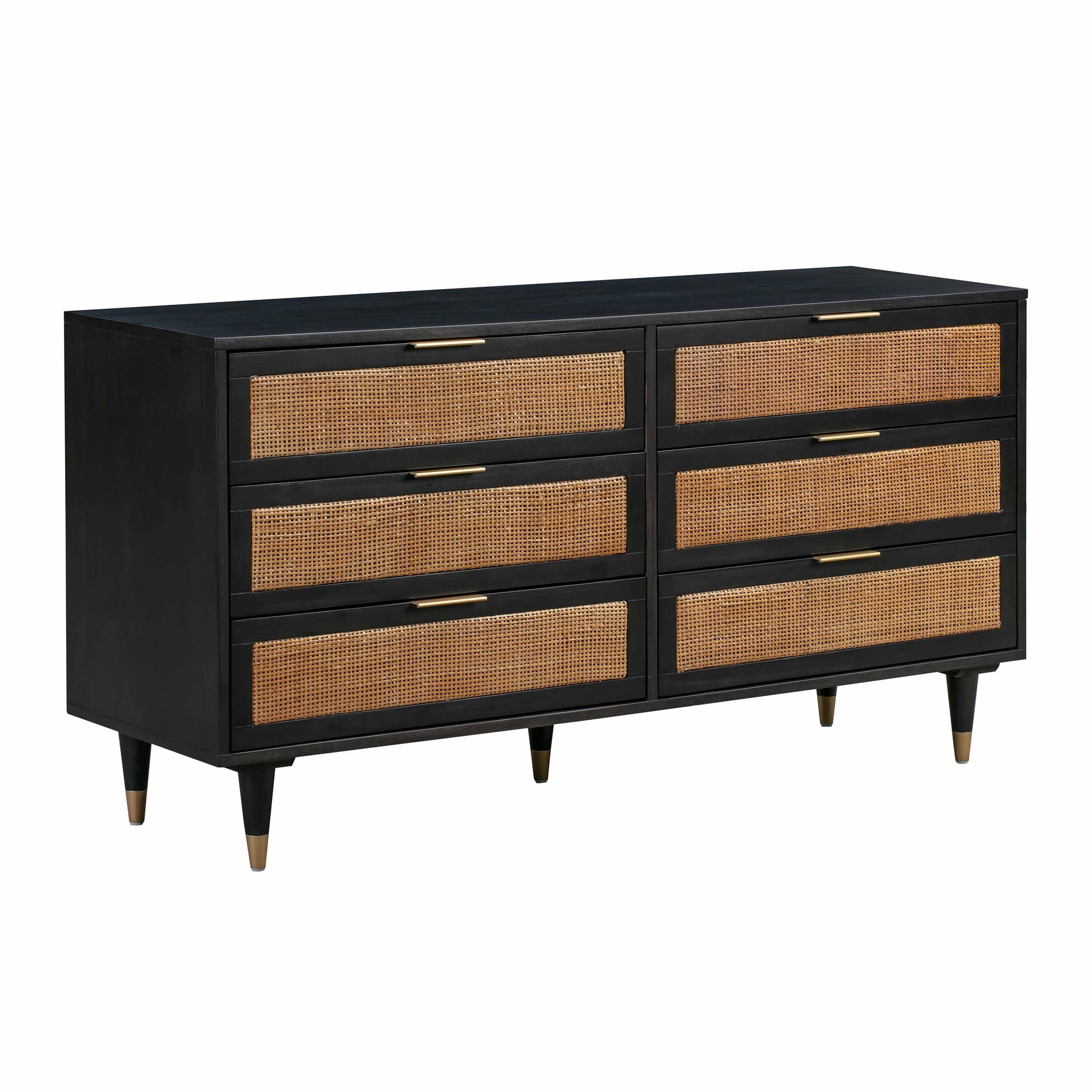 Sierra Noir 6 Drawer Dresser, Black/Brown Sierra Noir 6 Drawer Dresser, Black/Brown