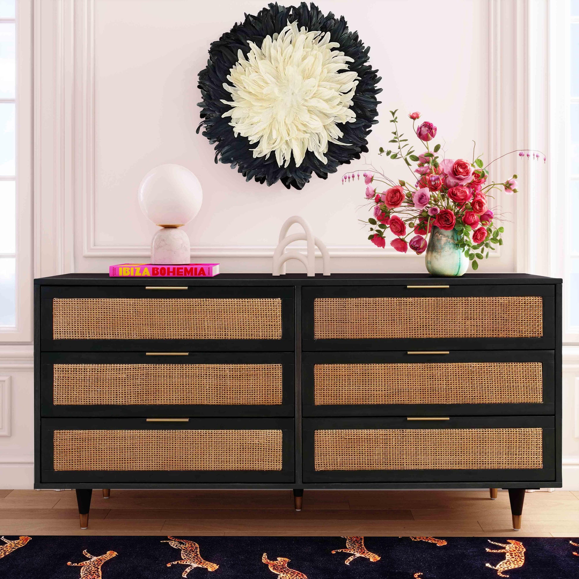 Sierra Noir 6 Drawer Dresser, Black/Brown Sierra Noir 6 Drawer Dresser, Black/Brown