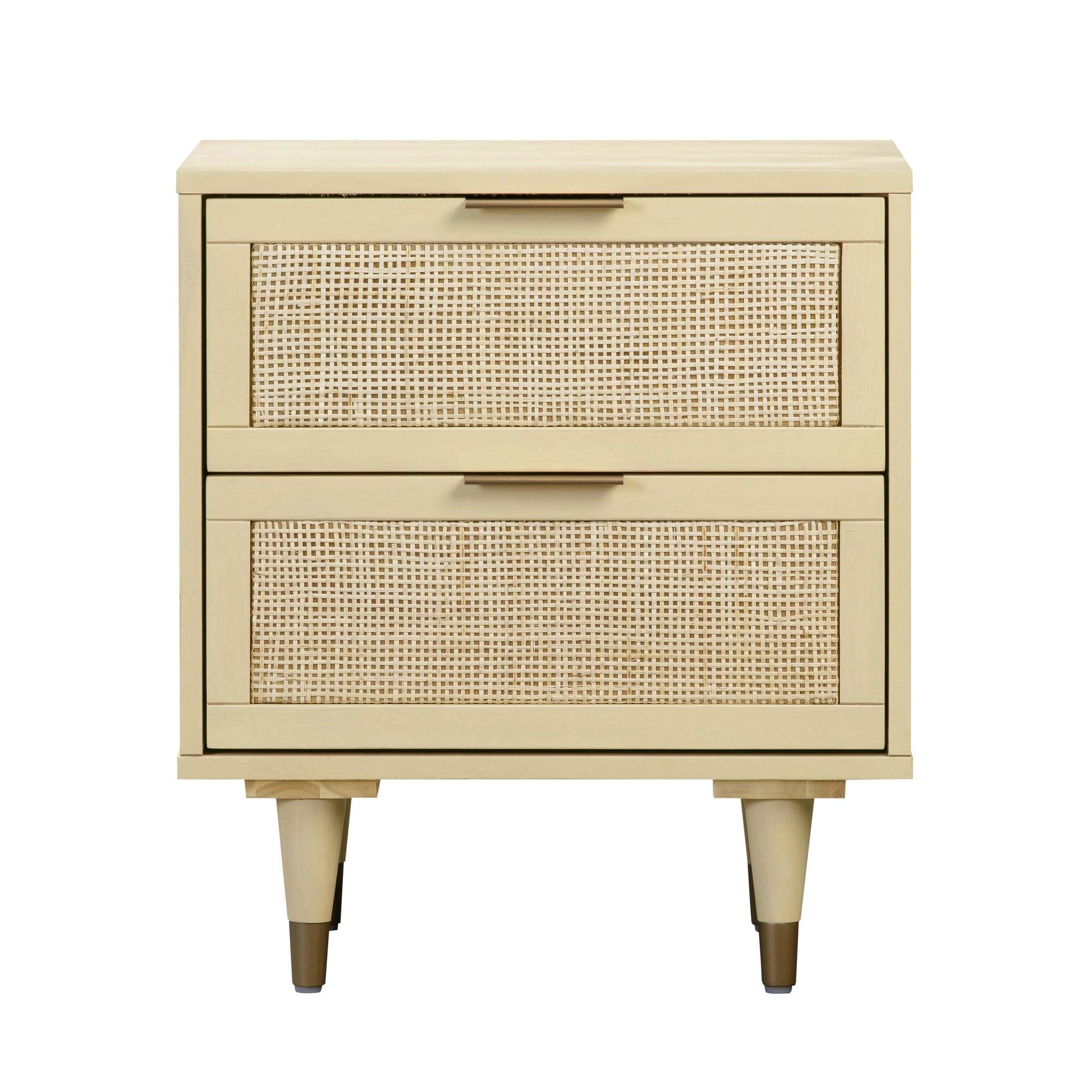 Sierra 22" Cane 2-Drawer Nightstand - Buttermilk - Image 1