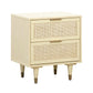 Sierra 22" Cane 2-Drawer Nightstand - Buttermilk - Image 3