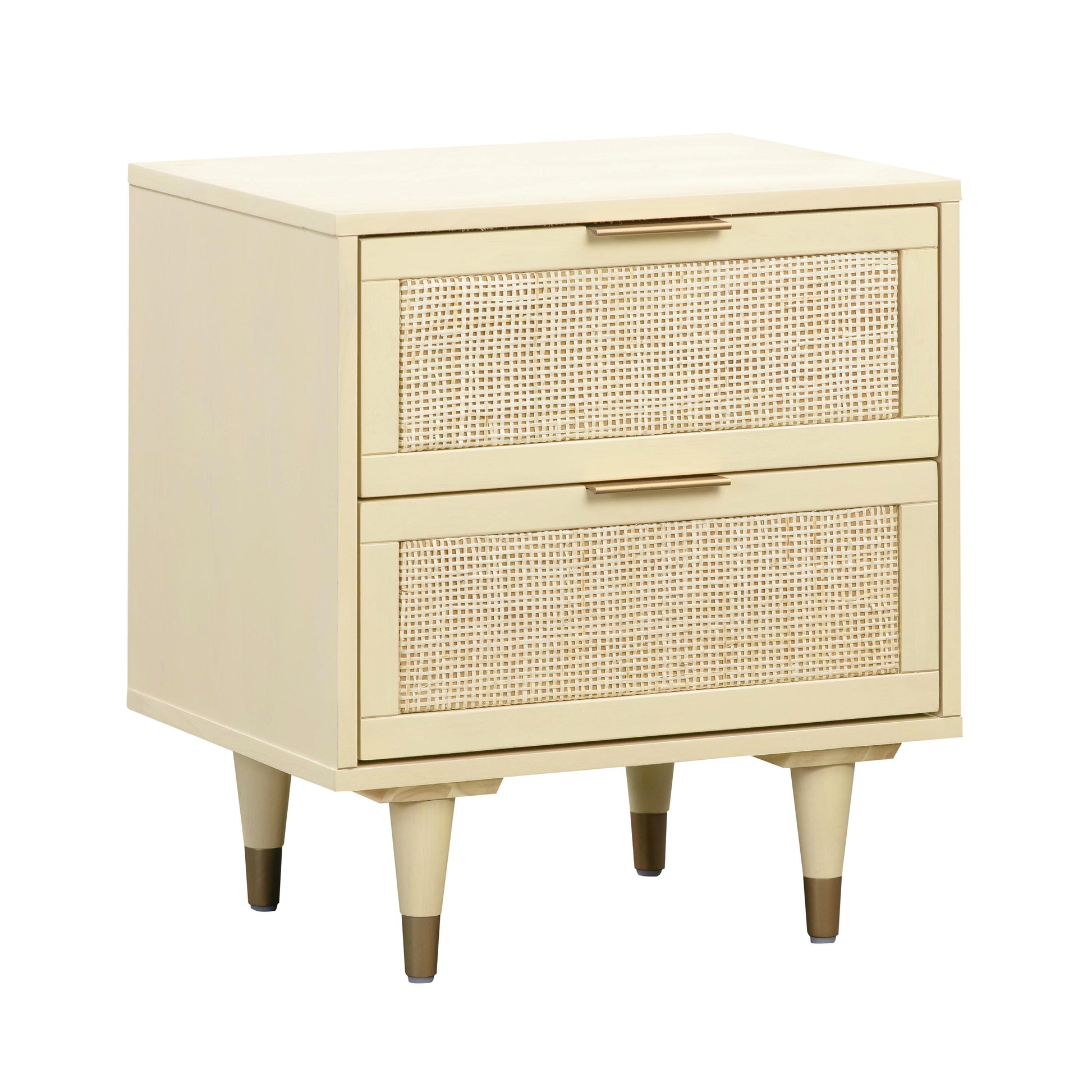 Sierra 22" Cane 2-Drawer Nightstand - Buttermilk - Image 3
