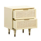 Sierra 22" Cane 2-Drawer Nightstand - Buttermilk - Image 4