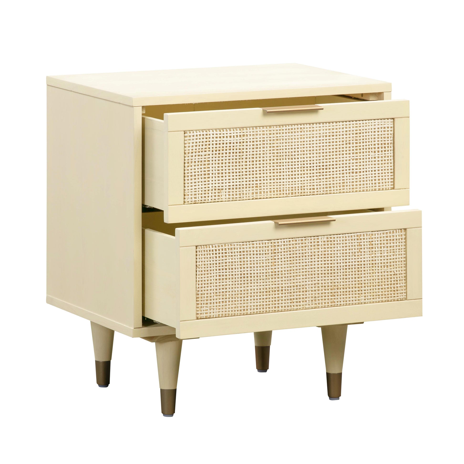 Sierra 22" Cane 2-Drawer Nightstand - Buttermilk - Image 4