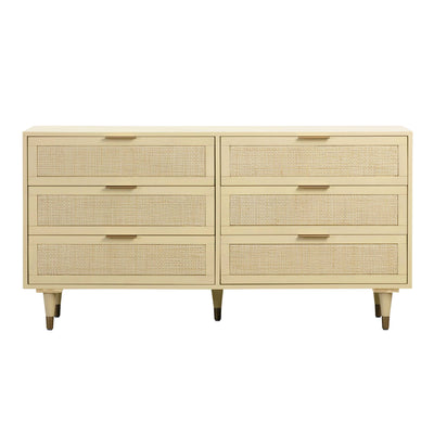 Sierra 60" Cane 6-Drawer Dresser - Image 1