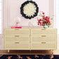 Sierra 60" Cane 6-Drawer Dresser - Buttermilk - Image 2