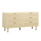 Sierra 60" Cane 6-Drawer Dresser - Buttermilk - Image 3