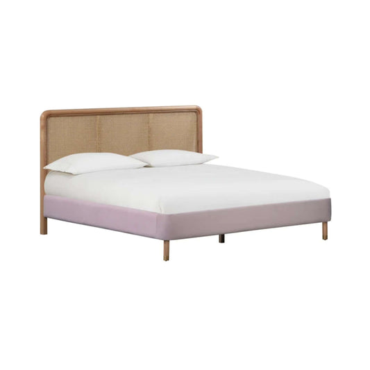 Kavali Performance Velvet and Natural Bed - Image 1