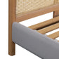 Kavali Performance Velvet and Natural Bed - Grey / King - Image 8