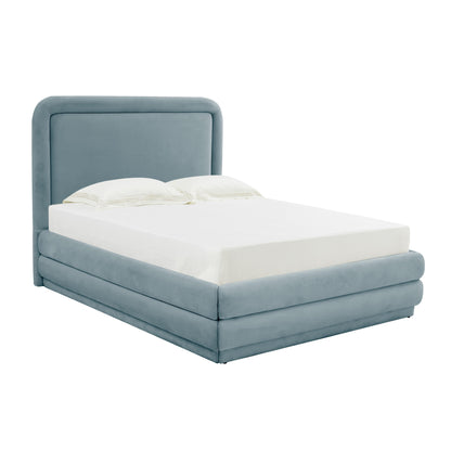 Briella Performance Velvet Bed - Bluestone / King - Image 1