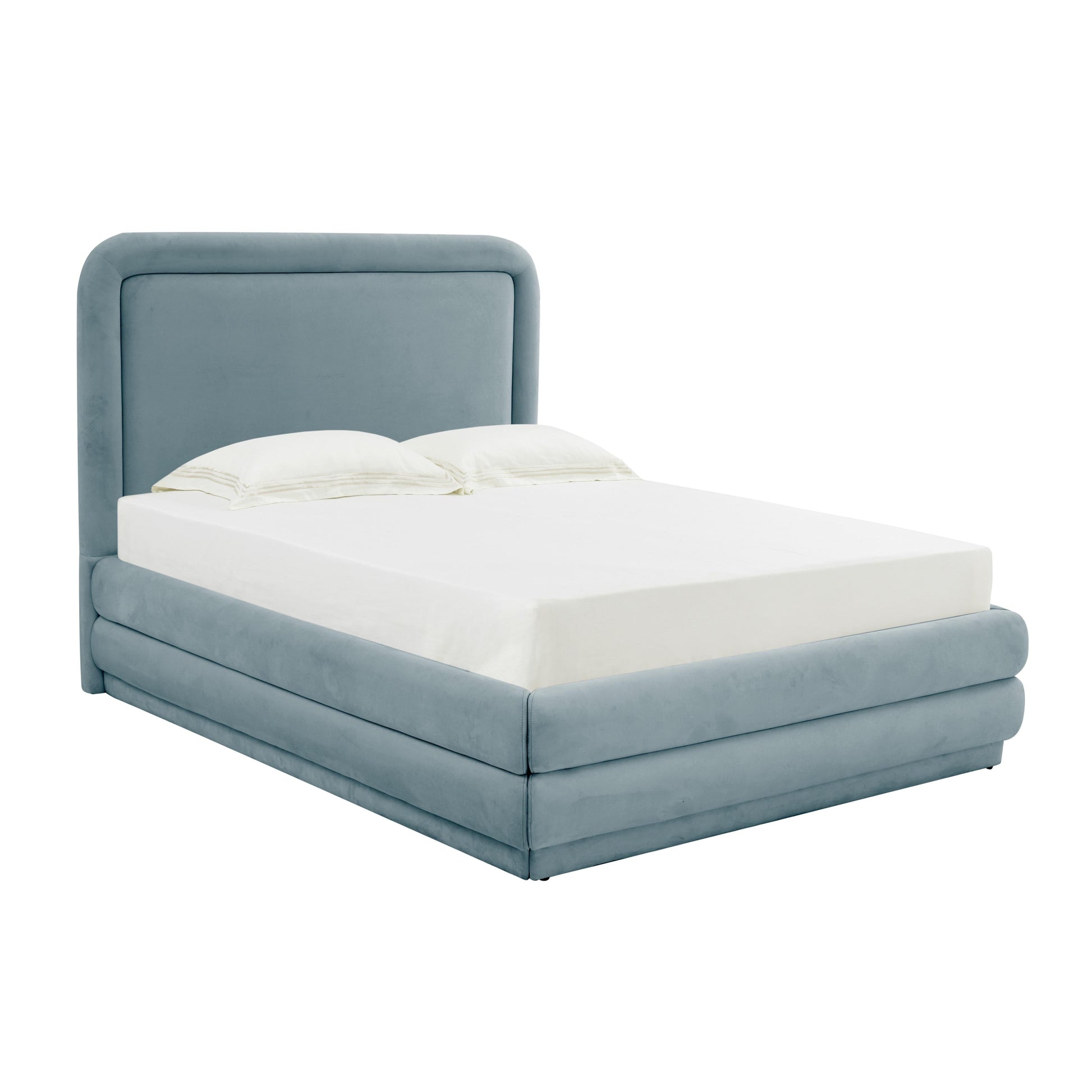 Briella Performance Velvet Bed - Bluestone / Queen - Image 1