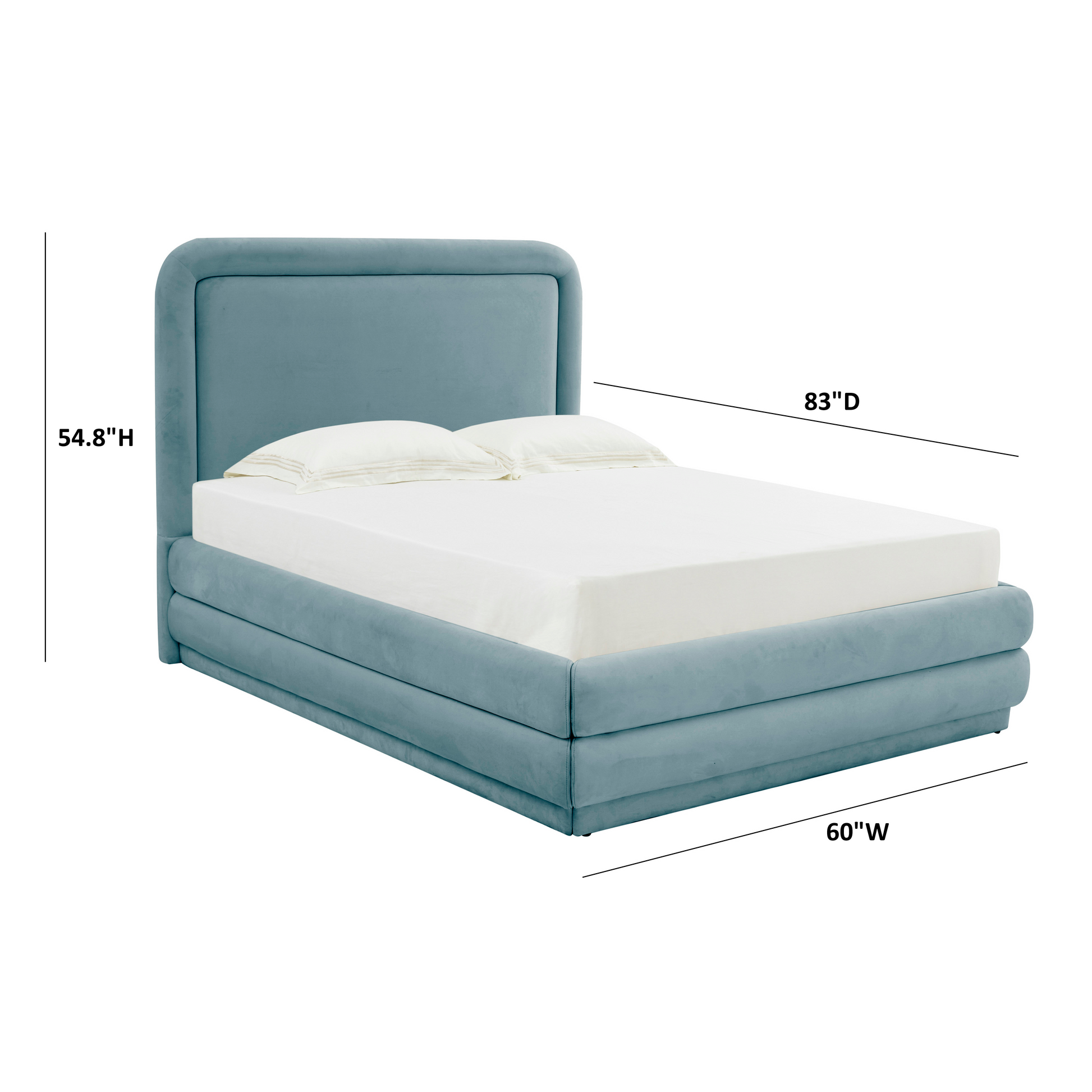 Briella Performance Velvet Bed - Bluestone / Full - Image 6