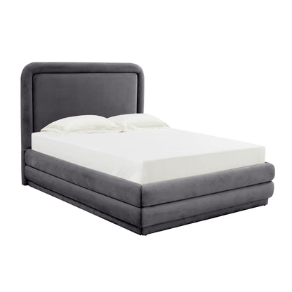 Briella Performance Velvet Bed - Dark Grey / Full - Image 1