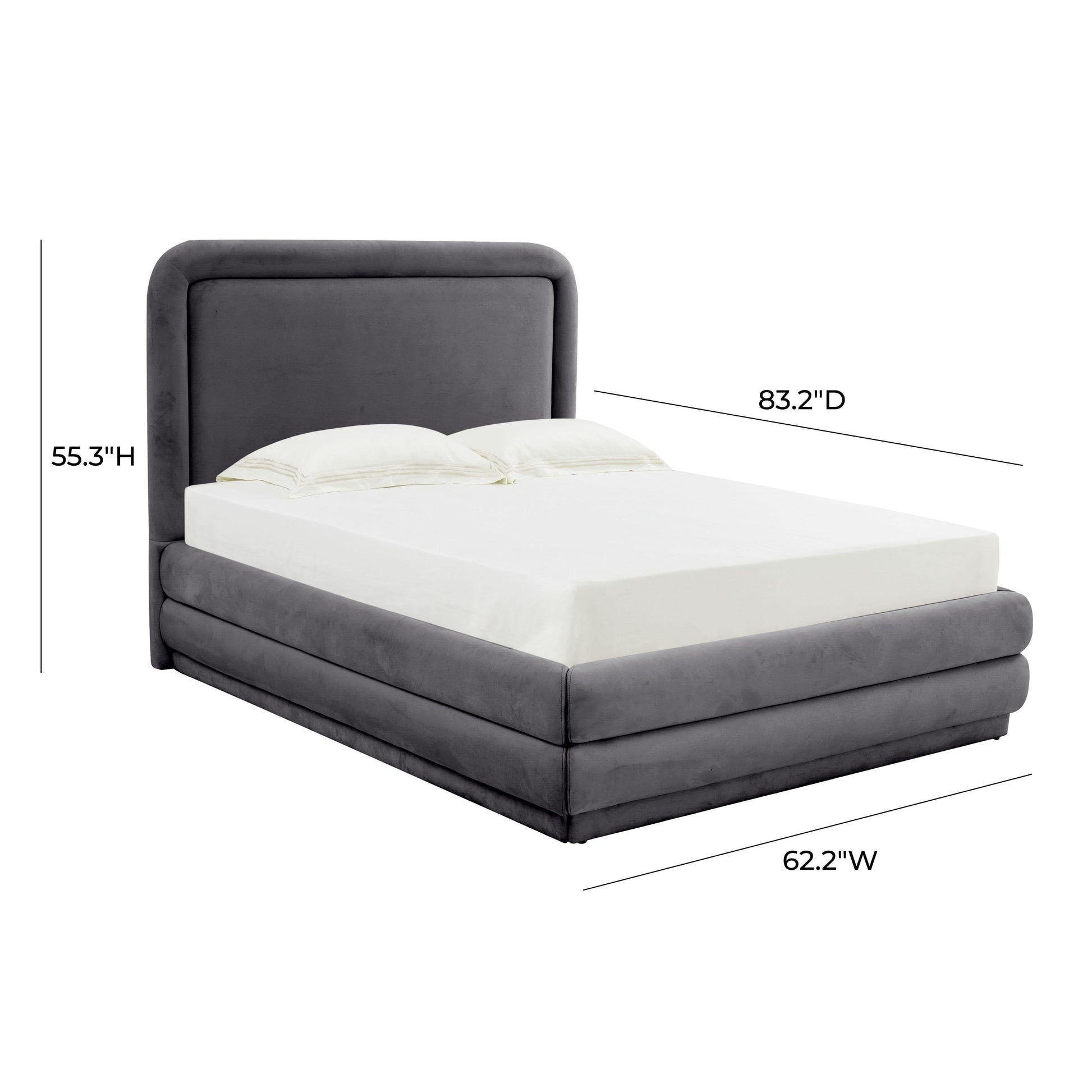Briella Performance Velvet Bed - Dark Grey / Full - Image 6